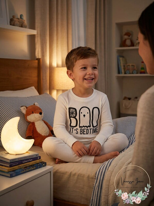 Carters  Kids Boo! Its Bedtime Snug-Fit Long-Sleeve Pajama Top/4T/White