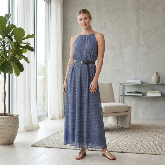 MICHAEL Michael Kors Womens Plus Printed Chain Maxi Dress