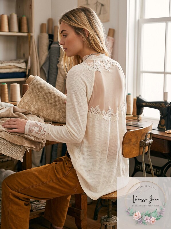 Free People SAHELI TOP Mesh Embroidery Ivory, Size XS
