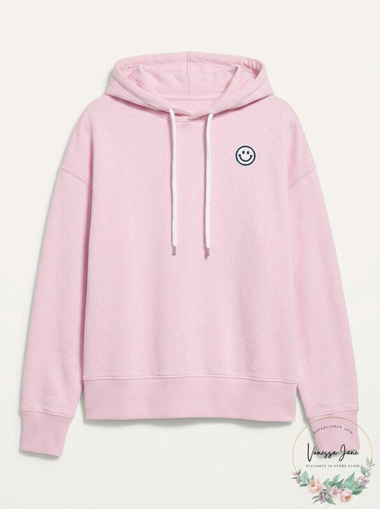Kerri Rosenthal Mr. Smiley Embroidered Boyfriend Hoodie, Size Small