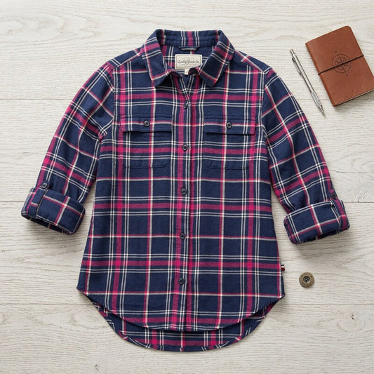 Tommy Hilfiger Girls Button-Front Plaid Shirt, Size S/7