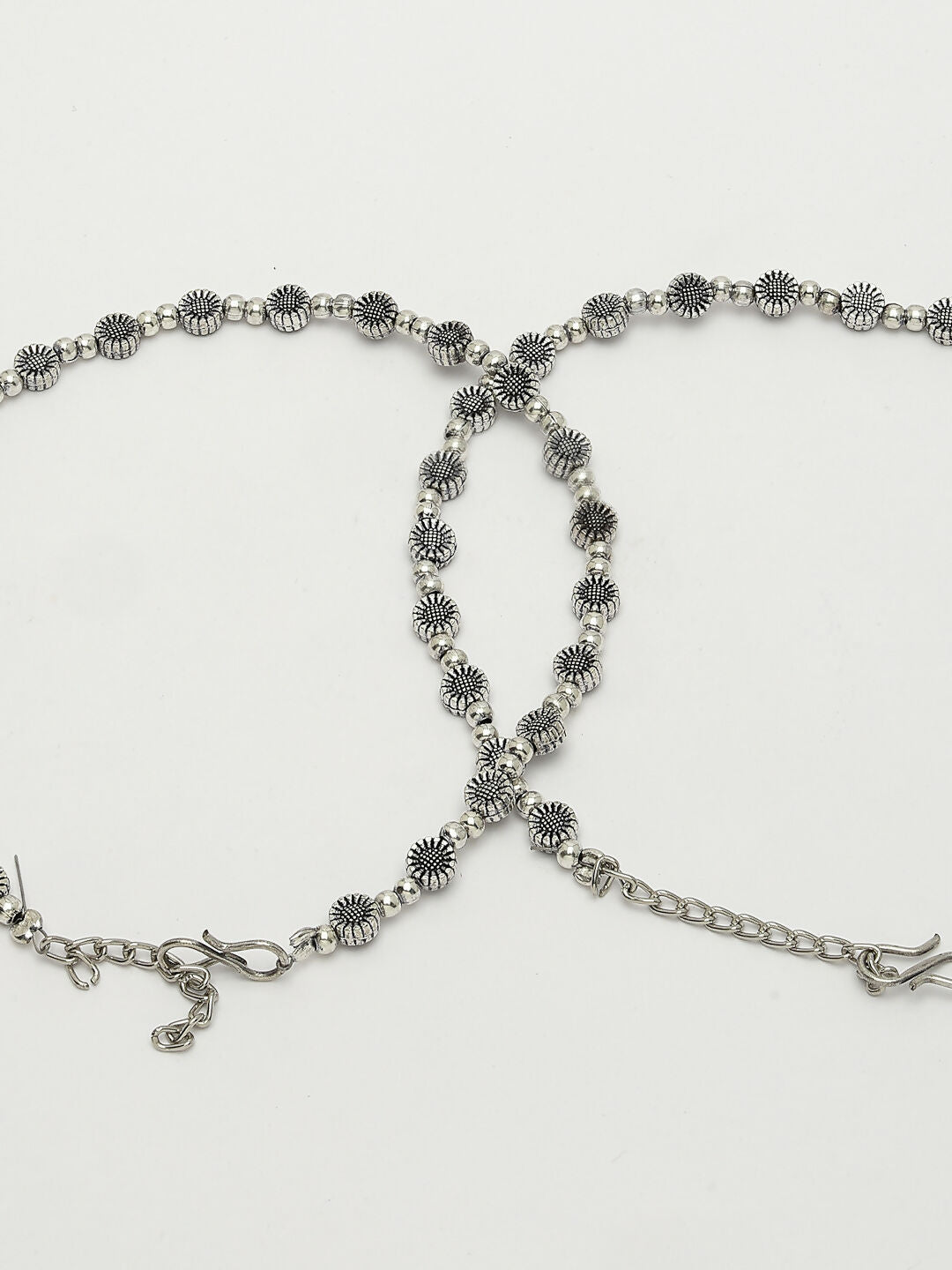 NVR Women's Set of 2 Silver-Plated German Silver Anklets