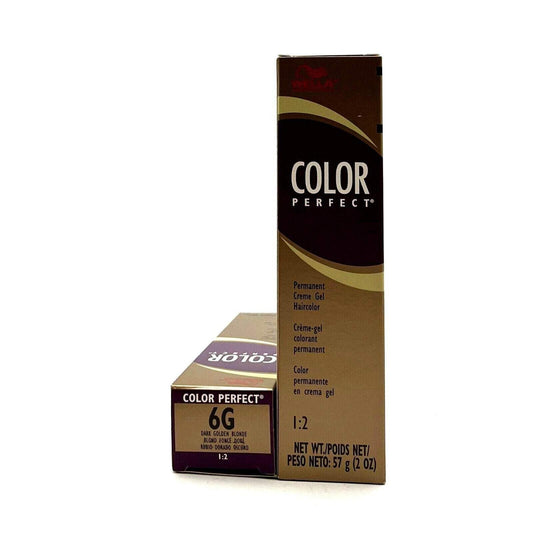 Color Perfect Permanent Creme Gel Haircolor - 4G Medium Golden Brown by Wella for Women - 2 oz Hair Color