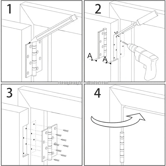 Imperial Hardware 3.5 in. X 3.5 in. Plain Bearing Steel Radius Hinge (Set of 4)
