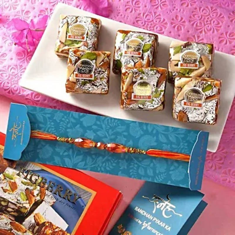 Ethnic Pearl N Mauli Rakhi With Figberry