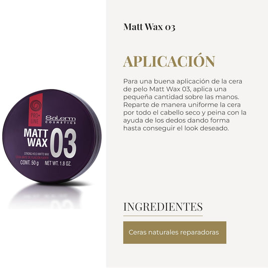 SALERM - Hair Wax - Pro Line Matt Wax 1.8 0z