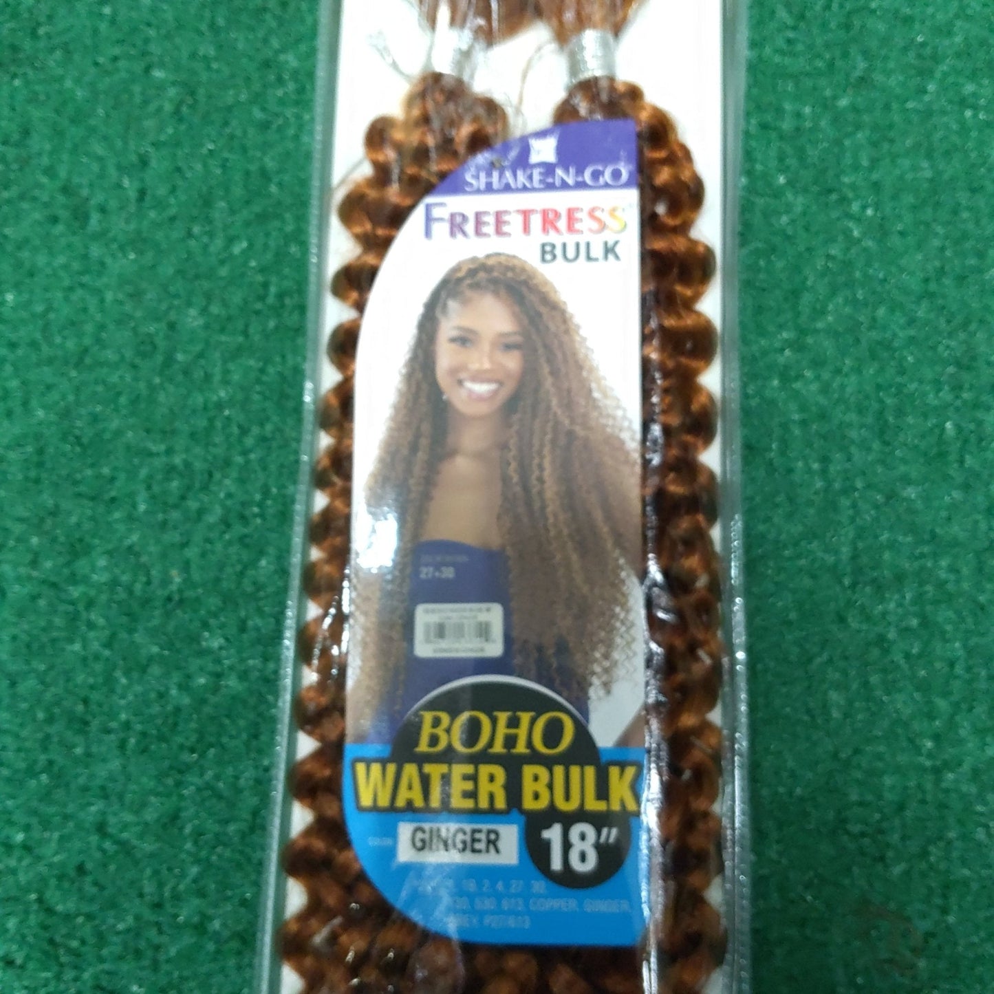 Shake N Go Freetress Synthetic Braid - BOHO Water BULK 18 " (GINGER)