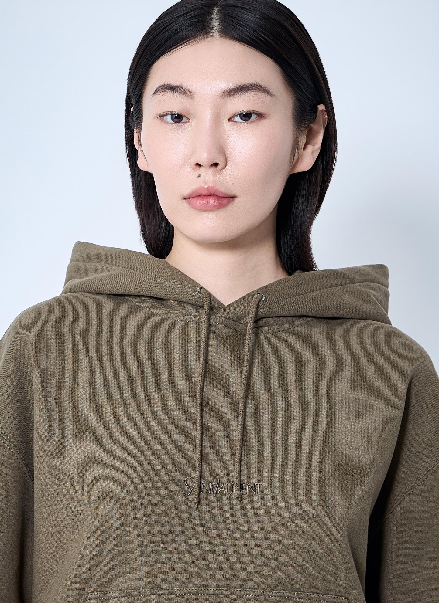 Saint Laurent Women Hooded Logo Motif Sweatshirt