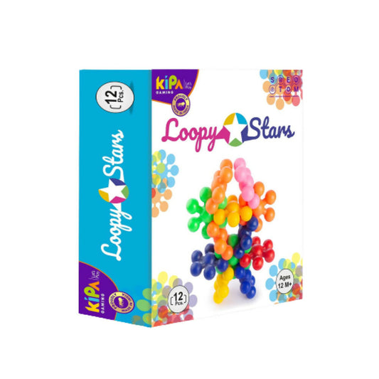 Kipa Loopy Link Interlocking Blocks Educational, Construction Blocks for Kids, Colorful Star Building Blocks Toys for Kids - Multicolour