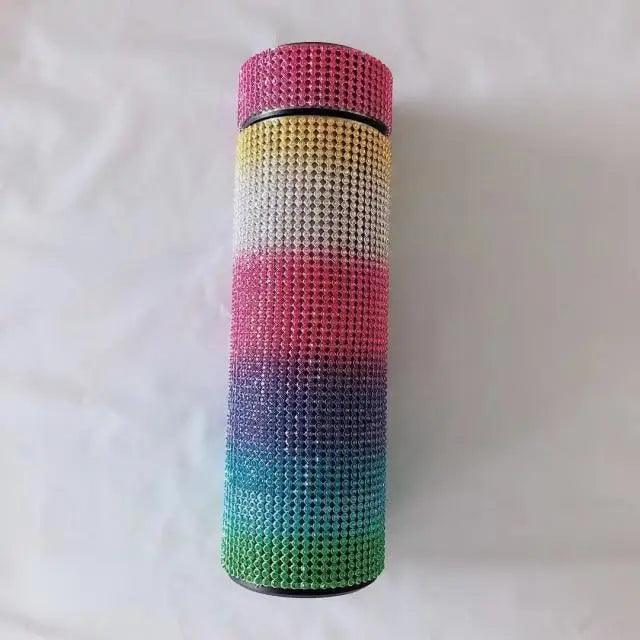 Sport Sterlling Creative Diamond Thermos Bottle Water Bottle Stainless Steel Smart Temperature Display Vacuum Flask Mug Gift for Men Women