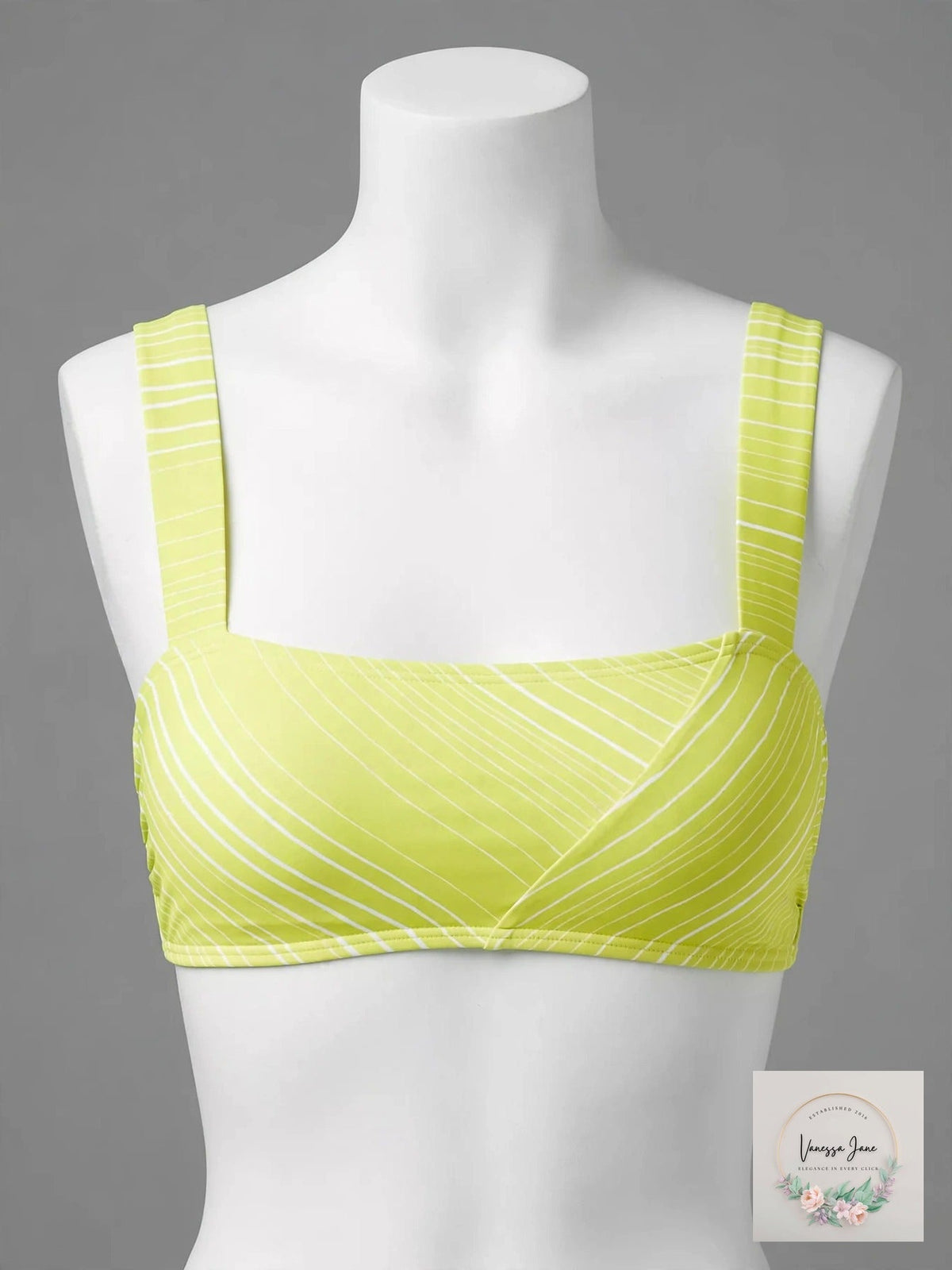 Vince Camuto Square-Neck Bikini Top – Yellow, Size Xs