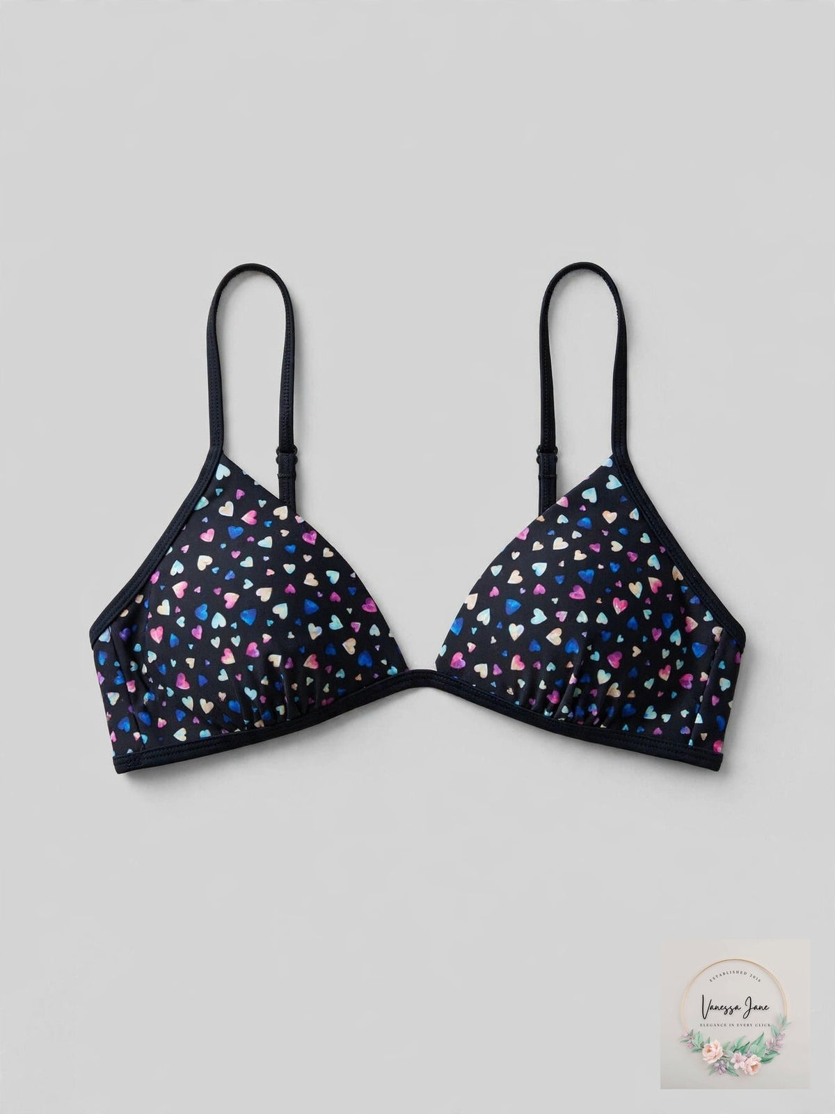 Salt + Cove Juniors Confetti Hearts Printed Push-up Bikini Top-M/Multi Print