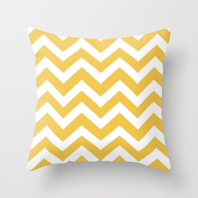 Summer Fashion Fresh Yellow Cute Pillows Case Geometry Yellow Pillow Case Cushion Cover Polyester Pillowcase Floral Cushion Case Modern Decorative Pillows For Bed Sofa Couch 45x45CM