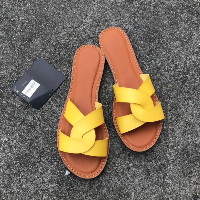 Summer Women Sandals Fashion Leather Surface