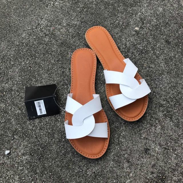 Summer Women Sandals Fashion Leather Surface