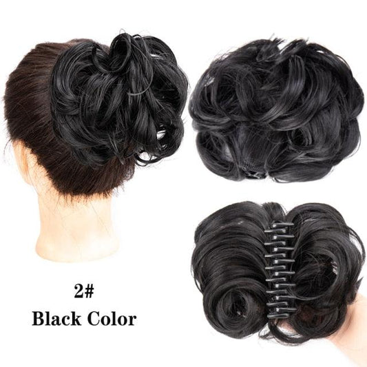 Synthetic Women's Hair Bun Bands Short Curly Chignon Hairpins Claw In Hairpieces for Fake False Hair Scrunchy Black Brown Wigs For Black Women Cosplay Wigs For Women