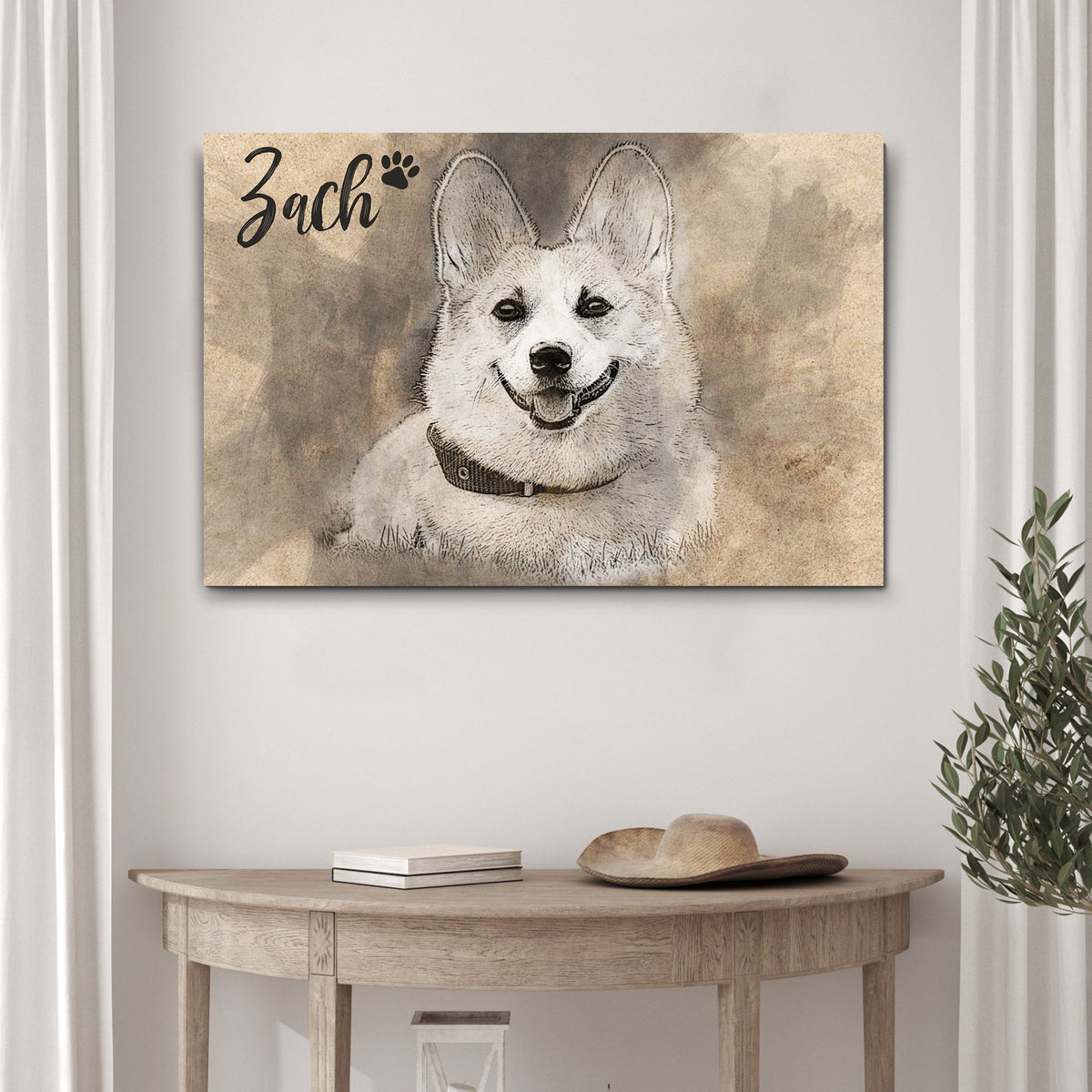 Pet Portrait Pencil Drawing Sign