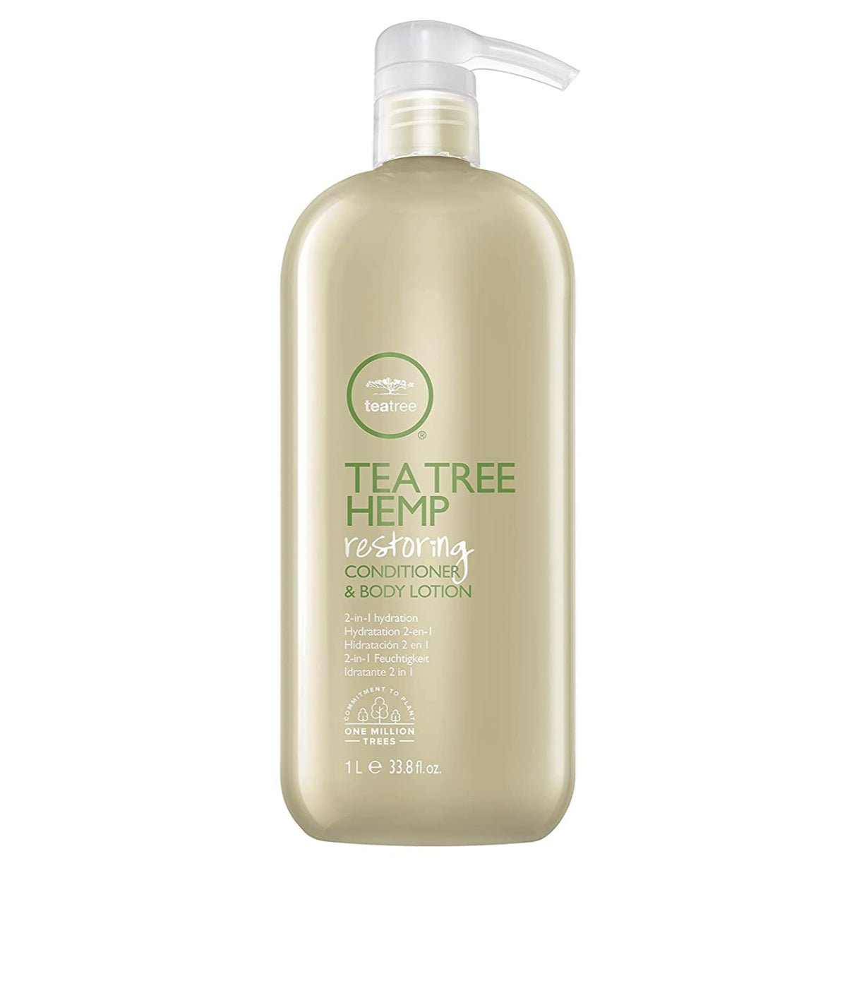 Tea Tree Hemp Restoring Conditioner & Body Lotion, 2-in-1 Hydration, For All Hair Types 33.8 Oz