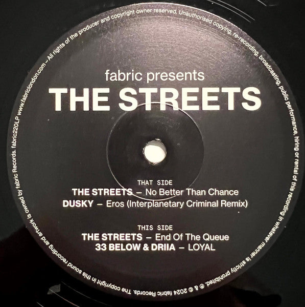 Fabric Presents The Streets (2xVINYL) | Mint (M) Mint (M)