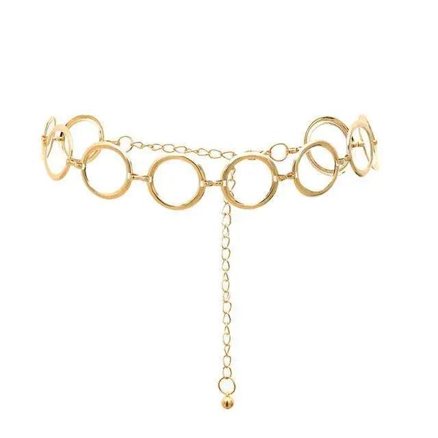 Trendy Heart Shaped Design Body Long Chain Ladies Belts Modern Metal Waist Chain Love Belts For Women