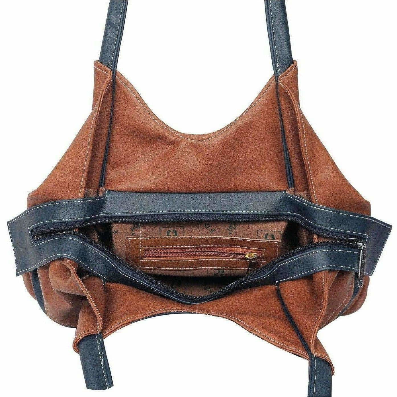 FD Fashion Shoulder Bag  (Tan, Blue)