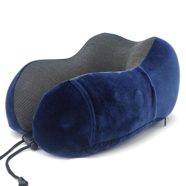 U-Shape Travel Pillow Pure Memory Foam Neck Pillow for Airplane Office Nap Cervical Pillows Flight Sleeping Head Neck Support Memory Cotton Neck Pillow Cervical Vertebra Travel Portable Noon Break Aircraft Neck Pillow For Traveling