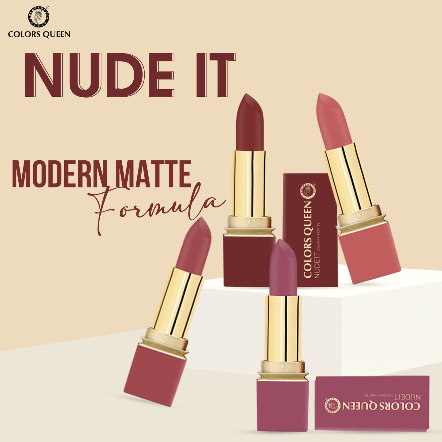 Colors Queen Nude It Creamy Matte Lipstick - Peony