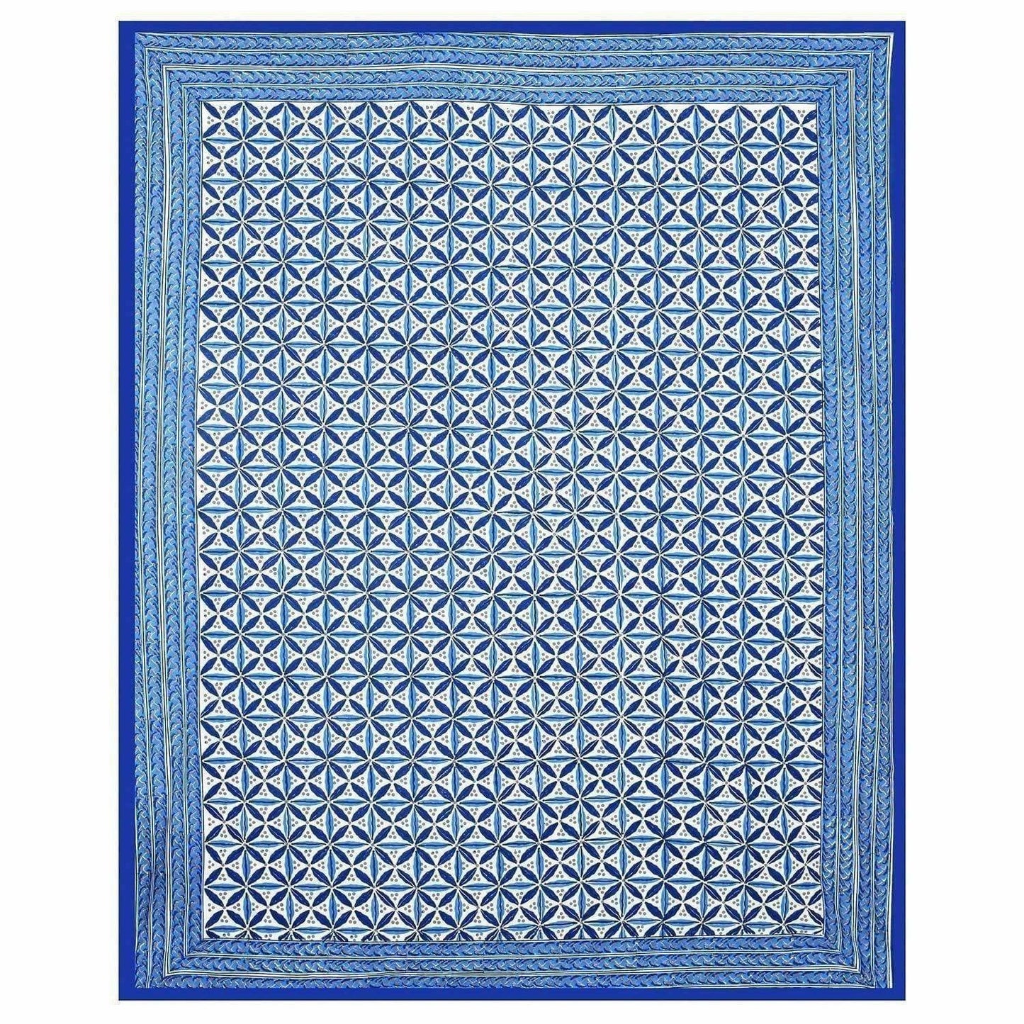 Premium Hand Printed Rajasthani Traditional Double/Queen Bedsheet with 2 Pillow Covers