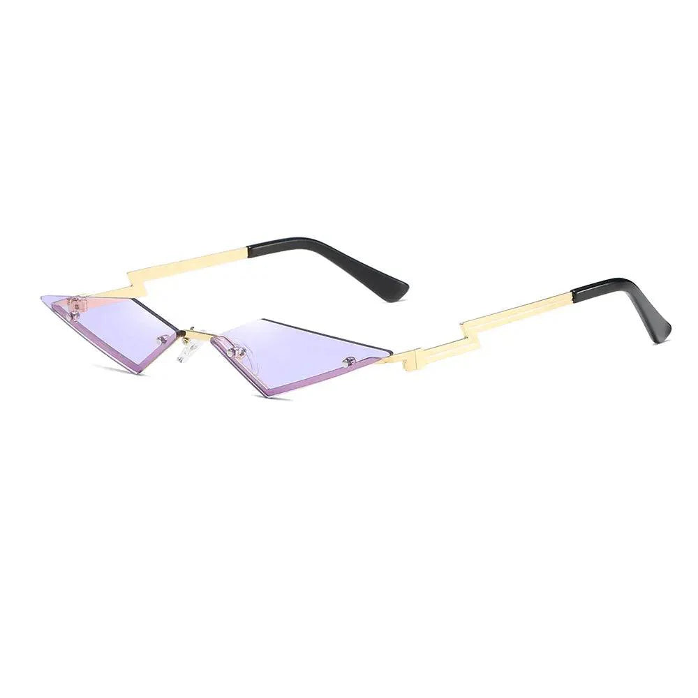 Unisex Elegant Diamond Shape Rimless Sunglasses Vintage Sun Glasses Cute Designs Excellent Gift For Summer