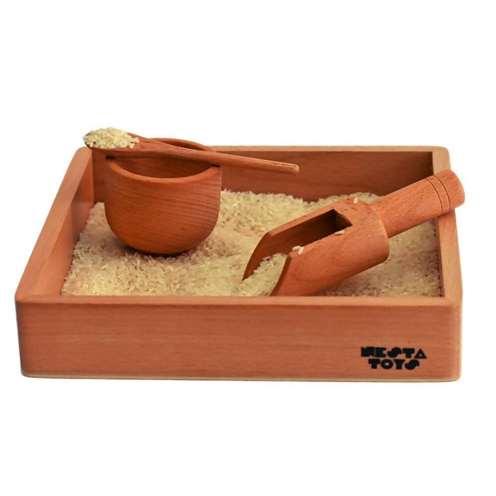 Nesta Toys Sensory Wooden Toy Set with Montessori Tray - Beech Wood