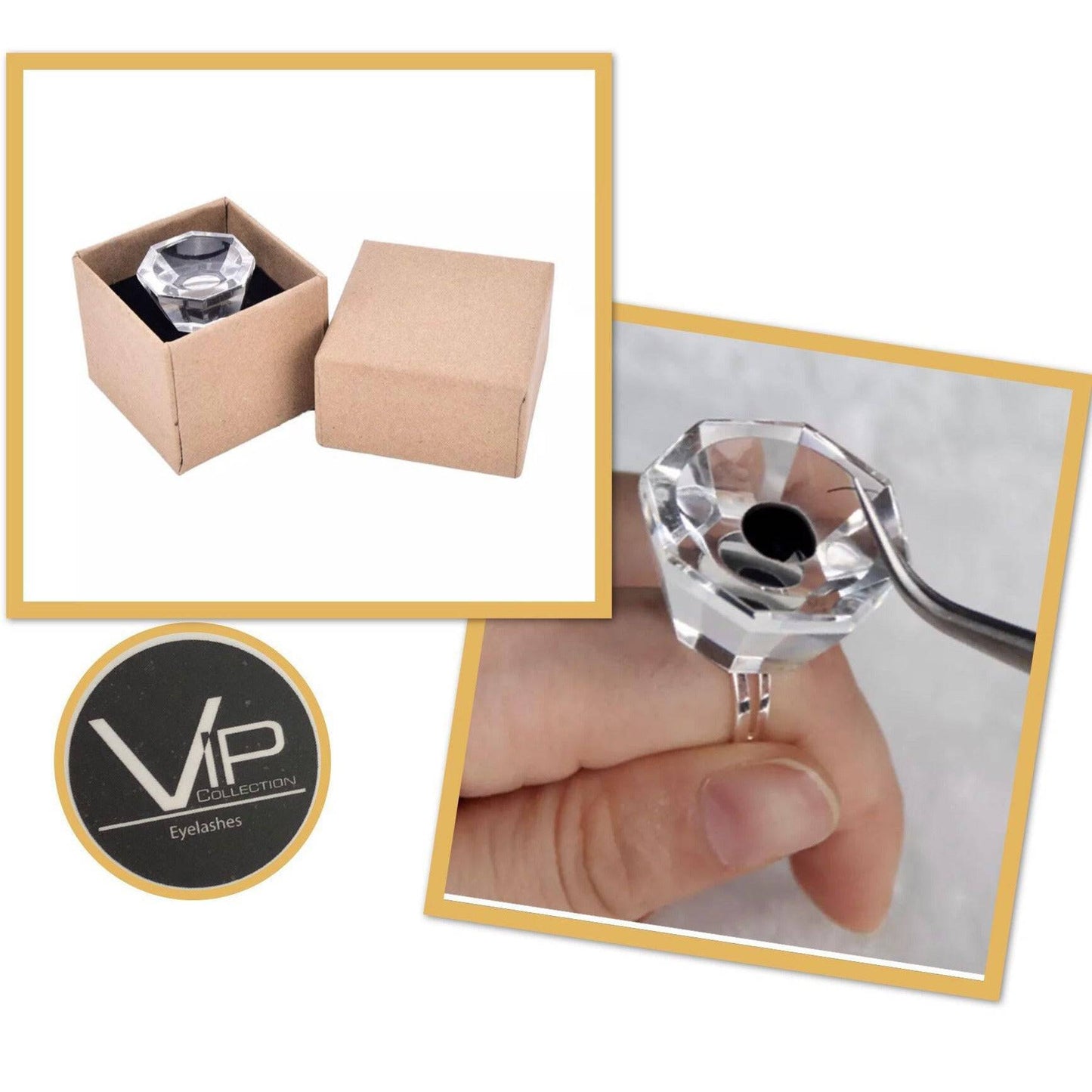 VIP Eyelash accessories - Crystal Glue Ring