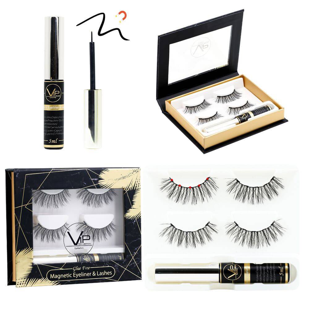 VIP Magnetic Lashes with Magnetic Eyeliner  - 2 pairs