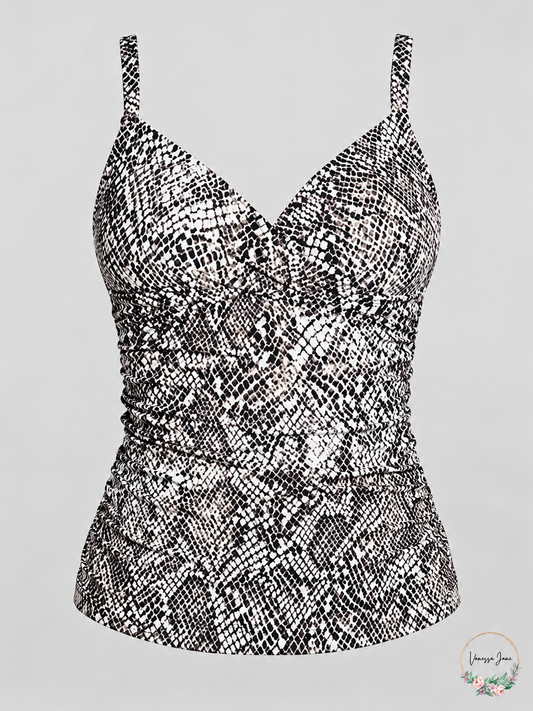 Calvin Klein Chameleon Crossover Tankini Top Women's Swimsuit Nectar,Size XS