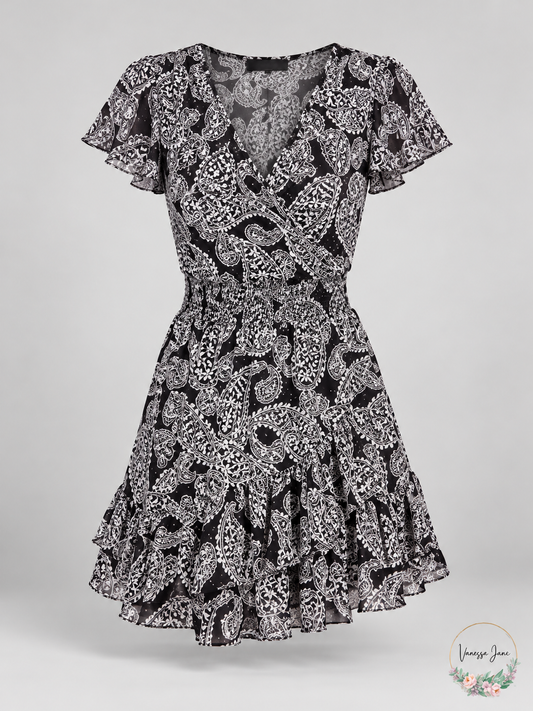 Michael Michael Kors Paisley Fit and Flare Dress, Size Small