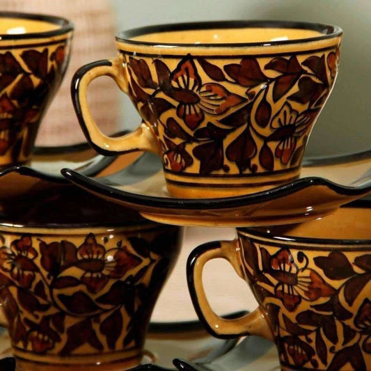 Handpainted Cup Saucer(Set Of 6)