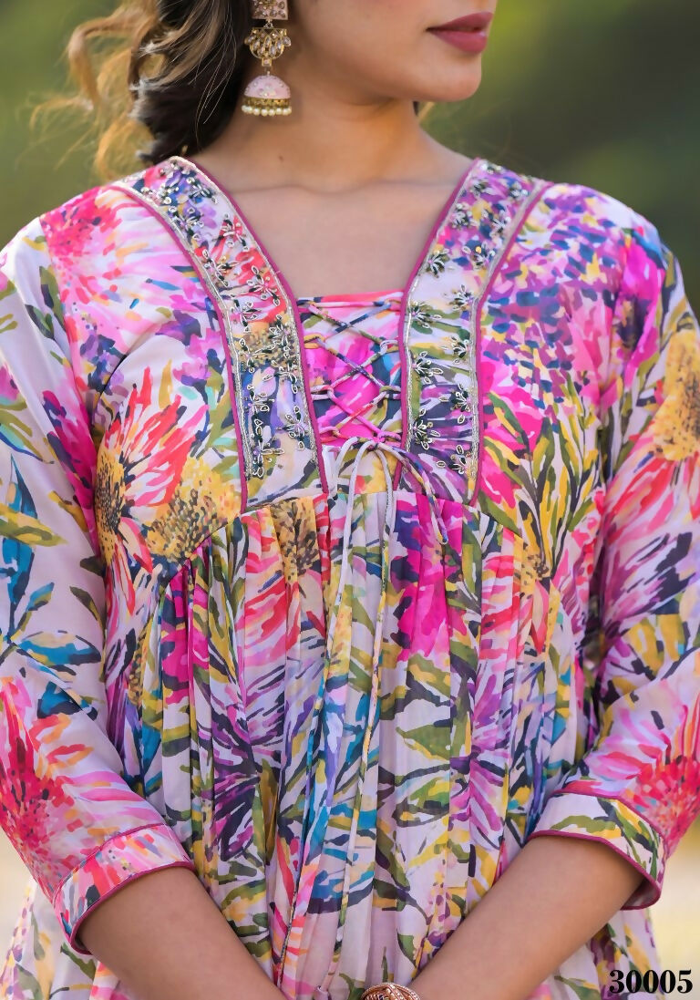 Designer Stylish Pink Slim Georgette Stitched Suit With Dupatta - Kiyara