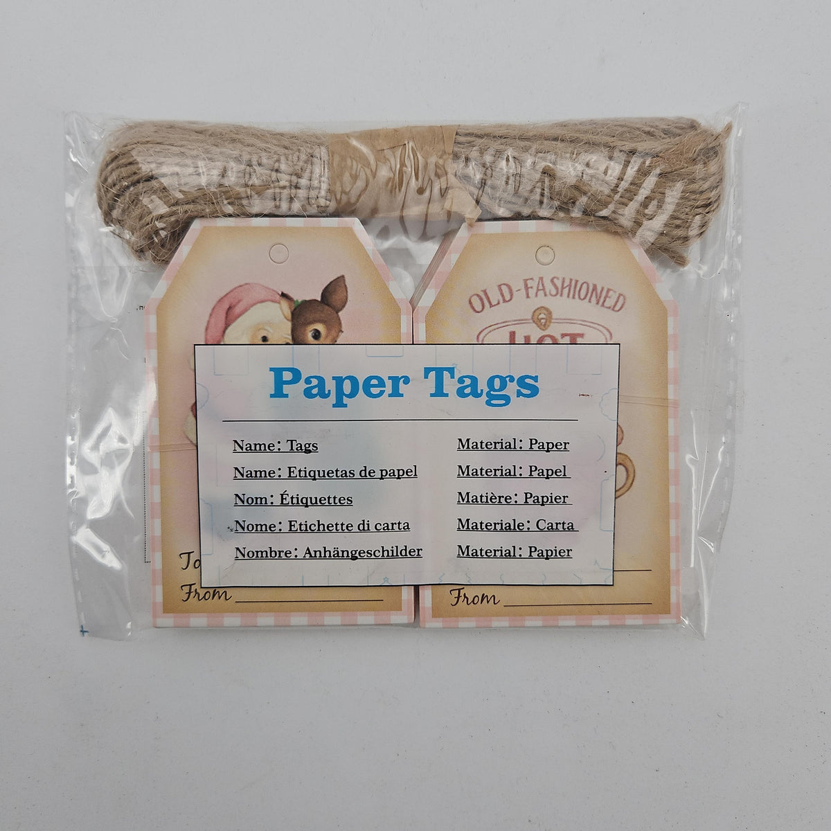 G2PLUS B0005 Old-Fashioned Paper Christmas Tags, 5 Styles