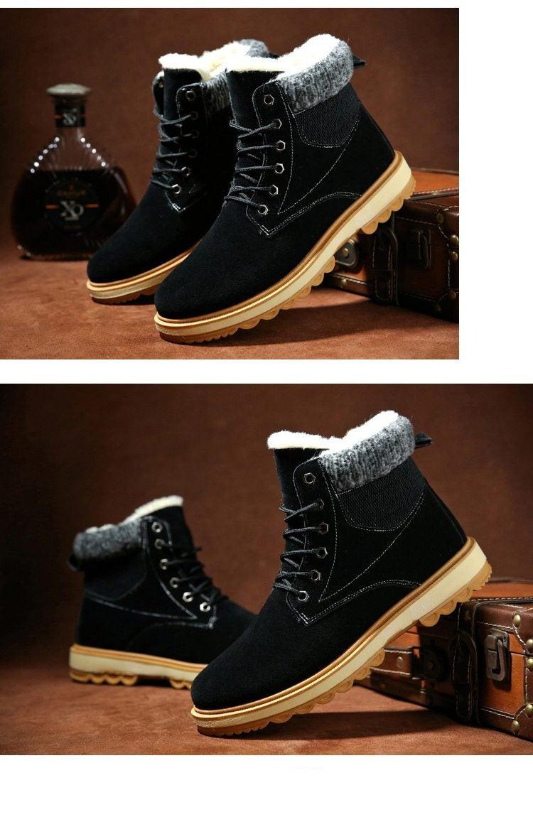 Warm Winter Mens Snow Boots Warm Fur Winter