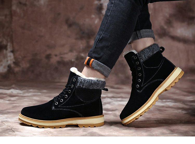 Warm Winter Mens Snow Boots Warm Fur Winter