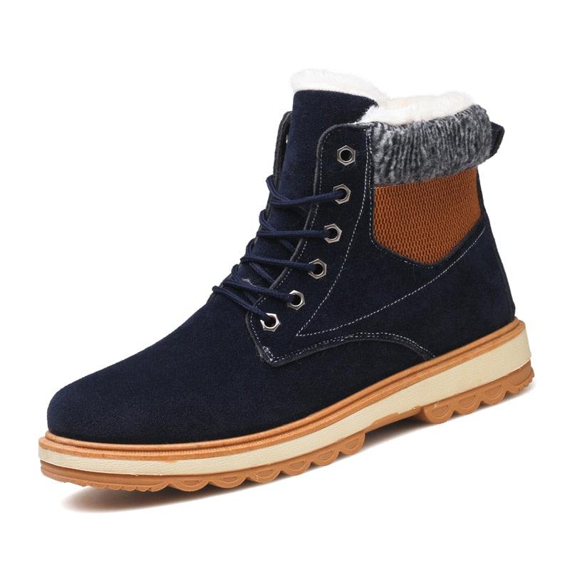 Warm Winter Mens Snow Boots Warm Fur Winter