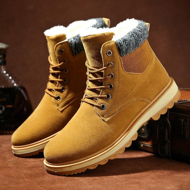 Warm Winter Mens Snow Boots Warm Fur Winter