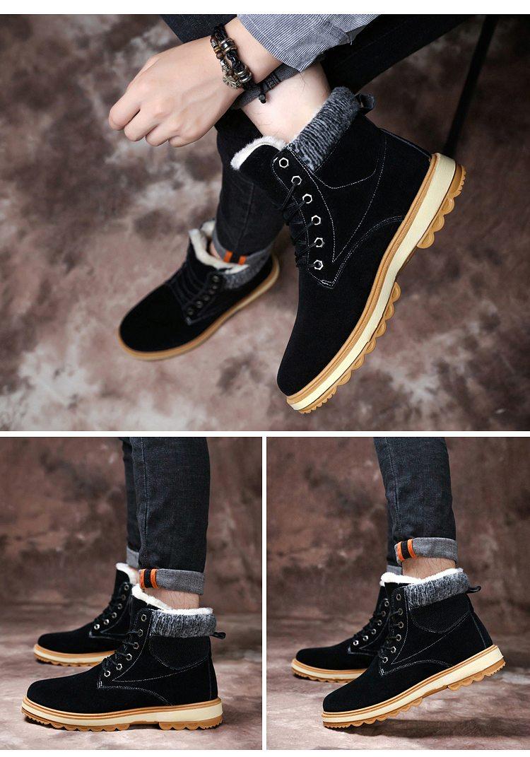 Warm Winter Mens Snow Boots Warm Fur Winter