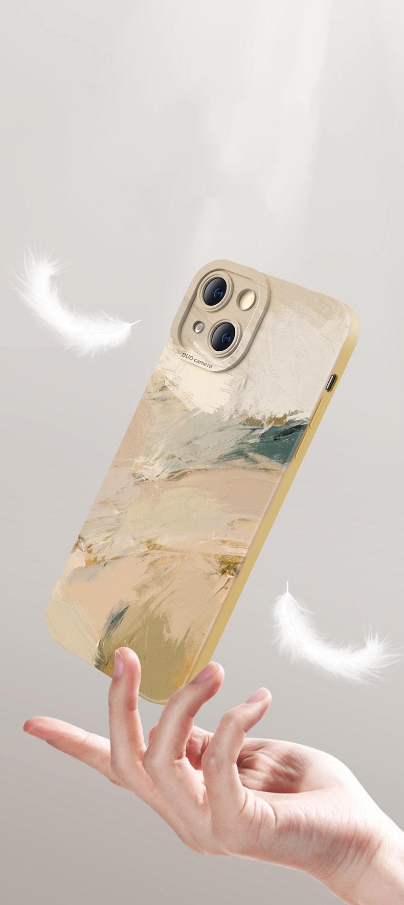 Watercolor Painting Phone Case For Xiaomi Mi 11 Lite 12 11T 10T Poco X4 M4 Pro X3 Redmi 10C Note 11 11S 10 9 With Lanyard Cover Aesthetic New Design Shockproof Unique Soft Bumper Case Cover