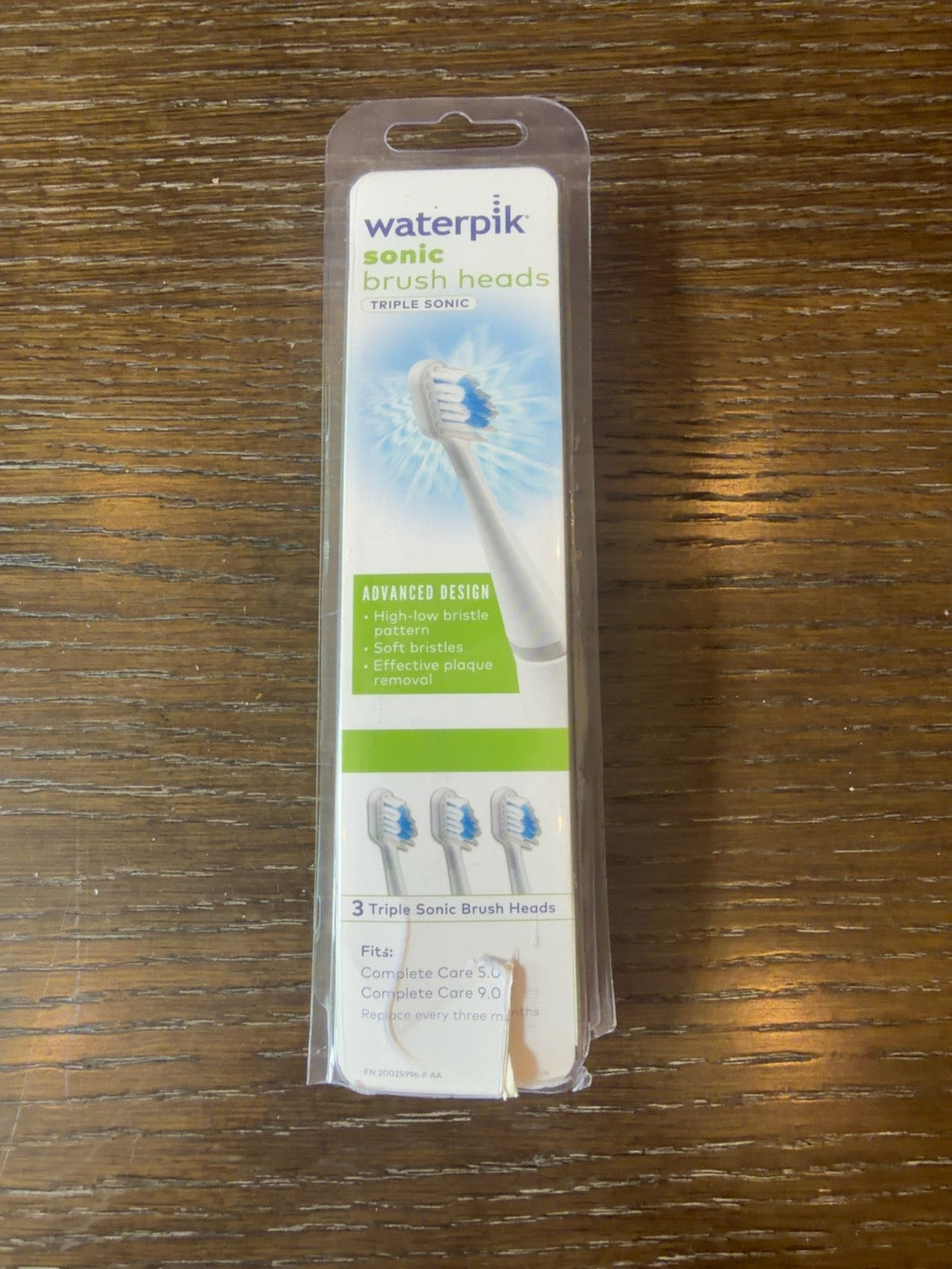 Waterpik Triple Sonic Replacement Brush Heads, White, 3 Count
