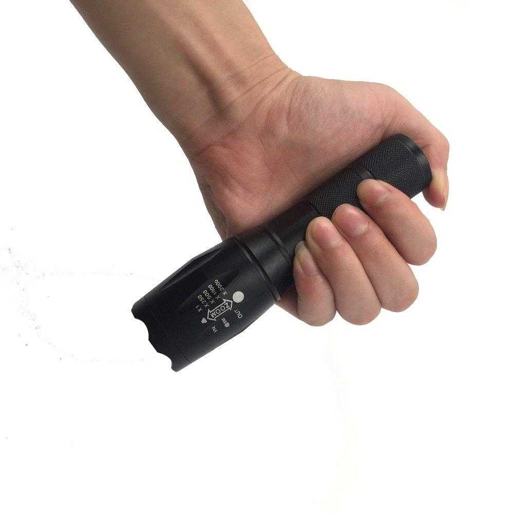 Waterproof Z45 Led Flashlight Ultra Bright Waterproof MINI Torch T6/L2/V6 zoomable 5 Modes 18650 rechargeable Battery for camping tactica Led Mini Water-Resistant Torch Light For Indoor & Outdoor Camping Hiking Accessories Gear