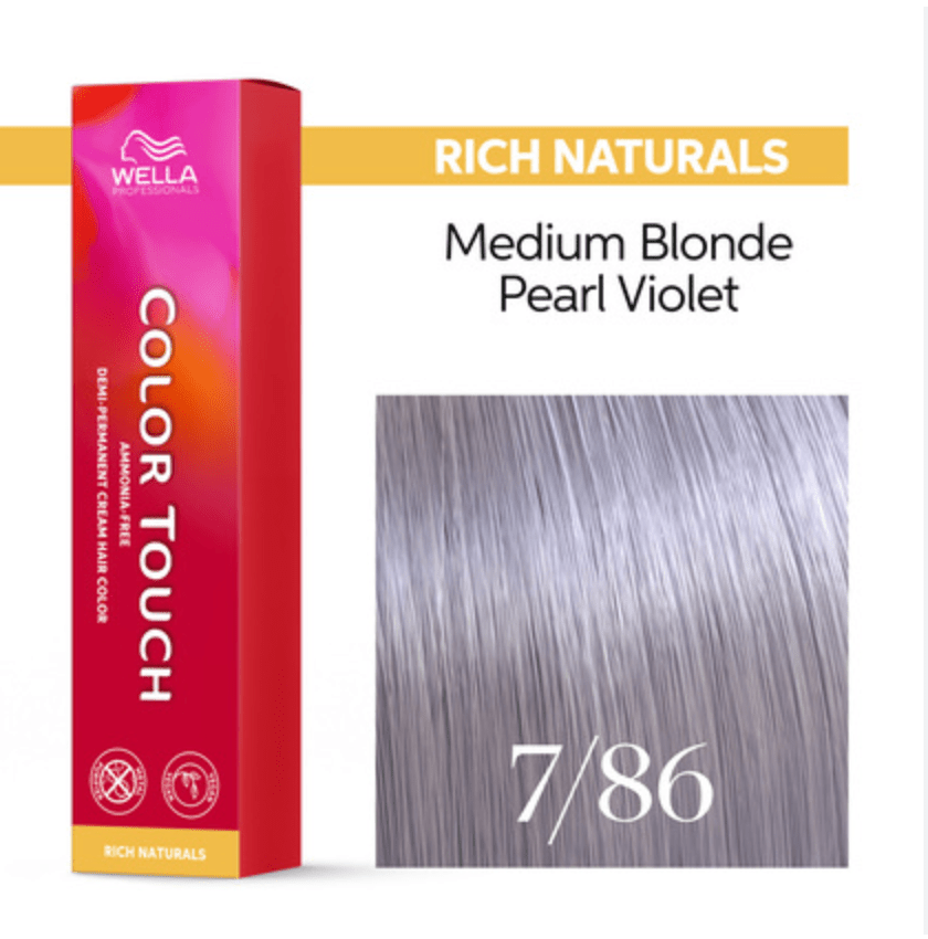 Wella Color Touch Rich Naturals Hair Color - 7/86 - Medium Blonde / Pearl Violet