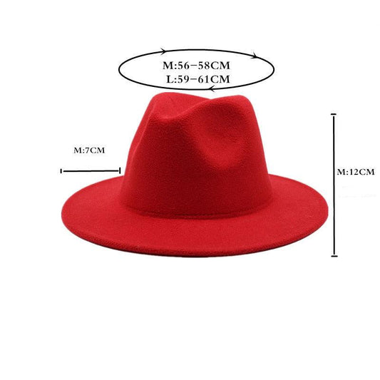 White Elegant Wide Brim Simple Hat Summer Women Lady Retro Wide Brim Hat Charming Fedora Hat Solid Color Fedoras Hat With Chain Men Women Cotton Comfortable Jazz Cap 56-58cm