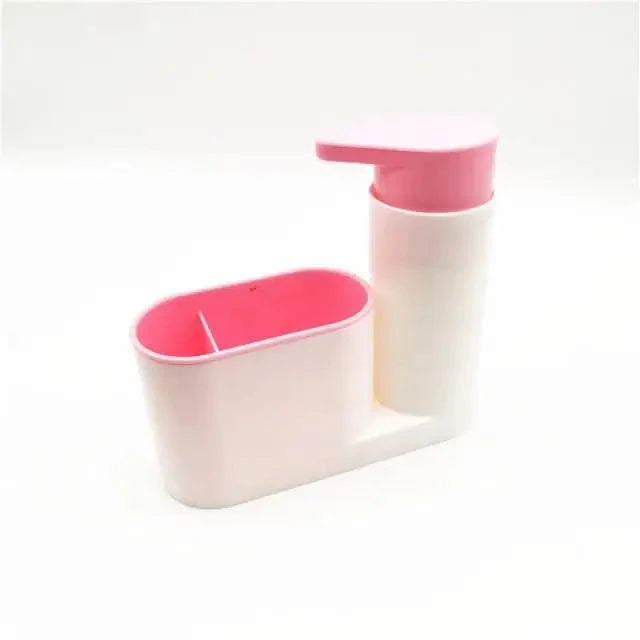 White Smart Kitchen Soap Dispenser Bathroom Accessories Liquid Soap Dispenser Simple Storage Box With Tank 3 IN 1 Cleaning Sponge Brush Holder Soap Pump Kitchen Gadgets