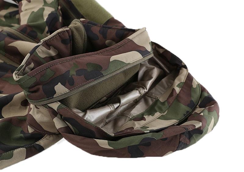 Winter Fleece Jacket Men Soft Waterproof Camouflage Coat Tactical Hiking Jacket