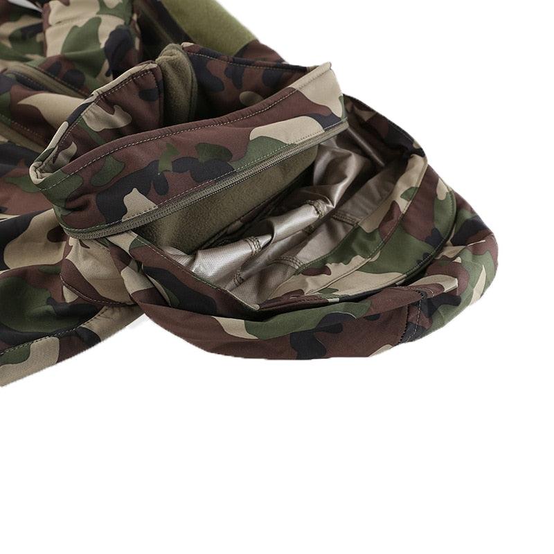 Winter Fleece Jacket Men Soft Waterproof Camouflage Coat Tactical Hiking Jacket
